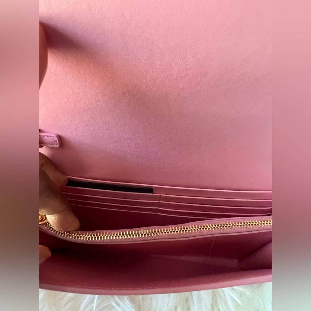 Authentic Prada Saffiano Petalo Leather Clutch/Crossbody Bag in Pink - Picture 6 of 11